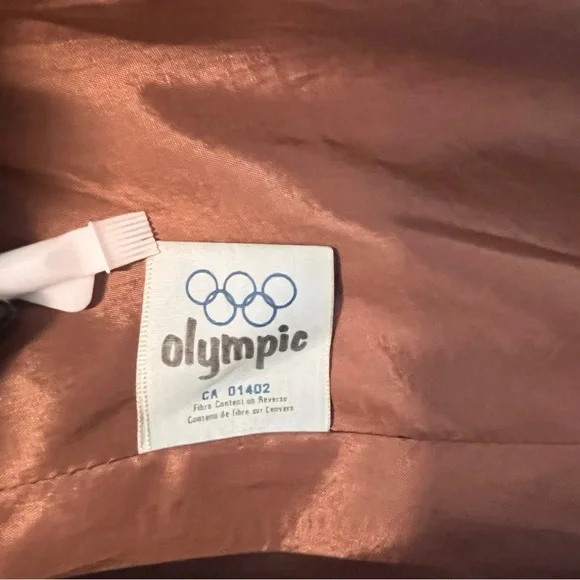 Vintage Olympic Long Leather Coat, Removable Faux Fur Liner - Picture 14 of 16